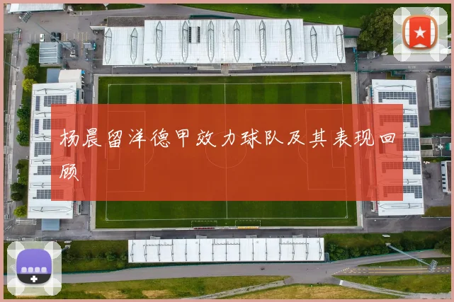 杨晨留洋德甲效力球队及其表现回顾